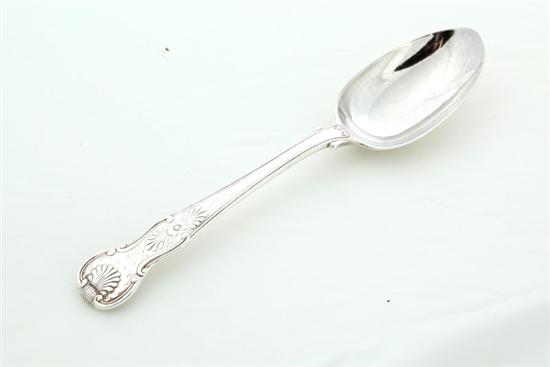 Appraisal: ENGLISH SILVER SERVING SPOON King's pattern with London hallmarks for