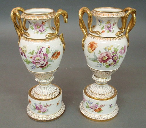 Appraisal: Pair of Paris porcelain urns h