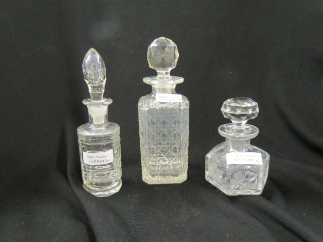 Appraisal: Cut Glass Perfume or Cologne Bottles tallest is