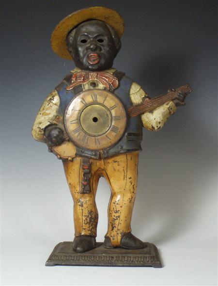 Appraisal: An early th century tole painted novelty figural clock case