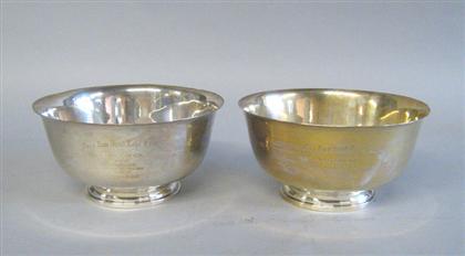 Appraisal: Pair of Fisher 'Paul Revere' style sterling silver bowls th