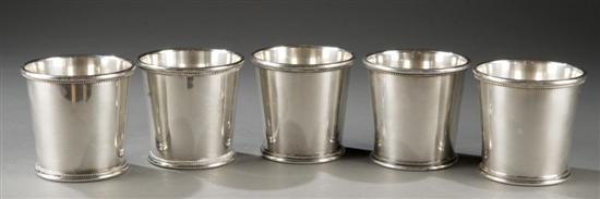 Appraisal: Set of Baldwin Miller sterling mint julep cups Newark NJ