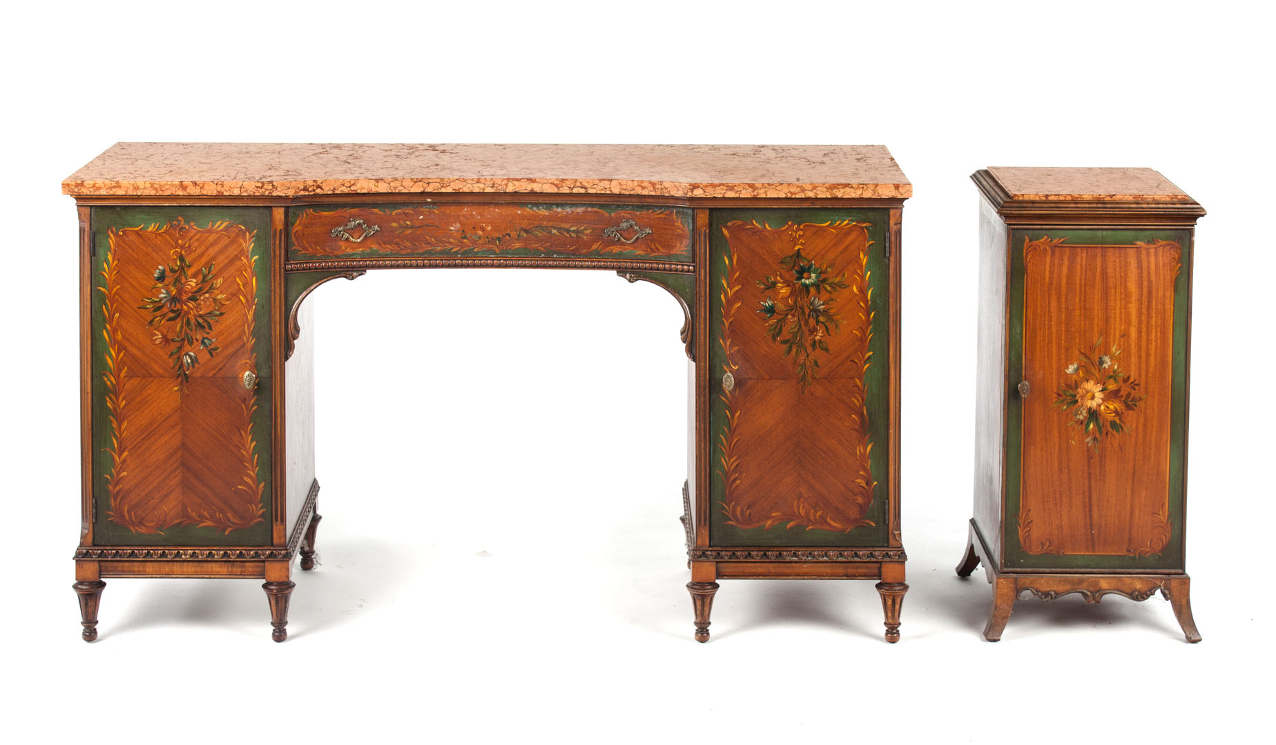 Appraisal: Edwardian Adam style dressing table cabinet early th century shaped