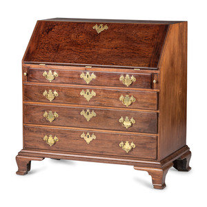 Appraisal: A Chippendale Plum-Pudding Mahogany Slant Front Desk Attributed to John