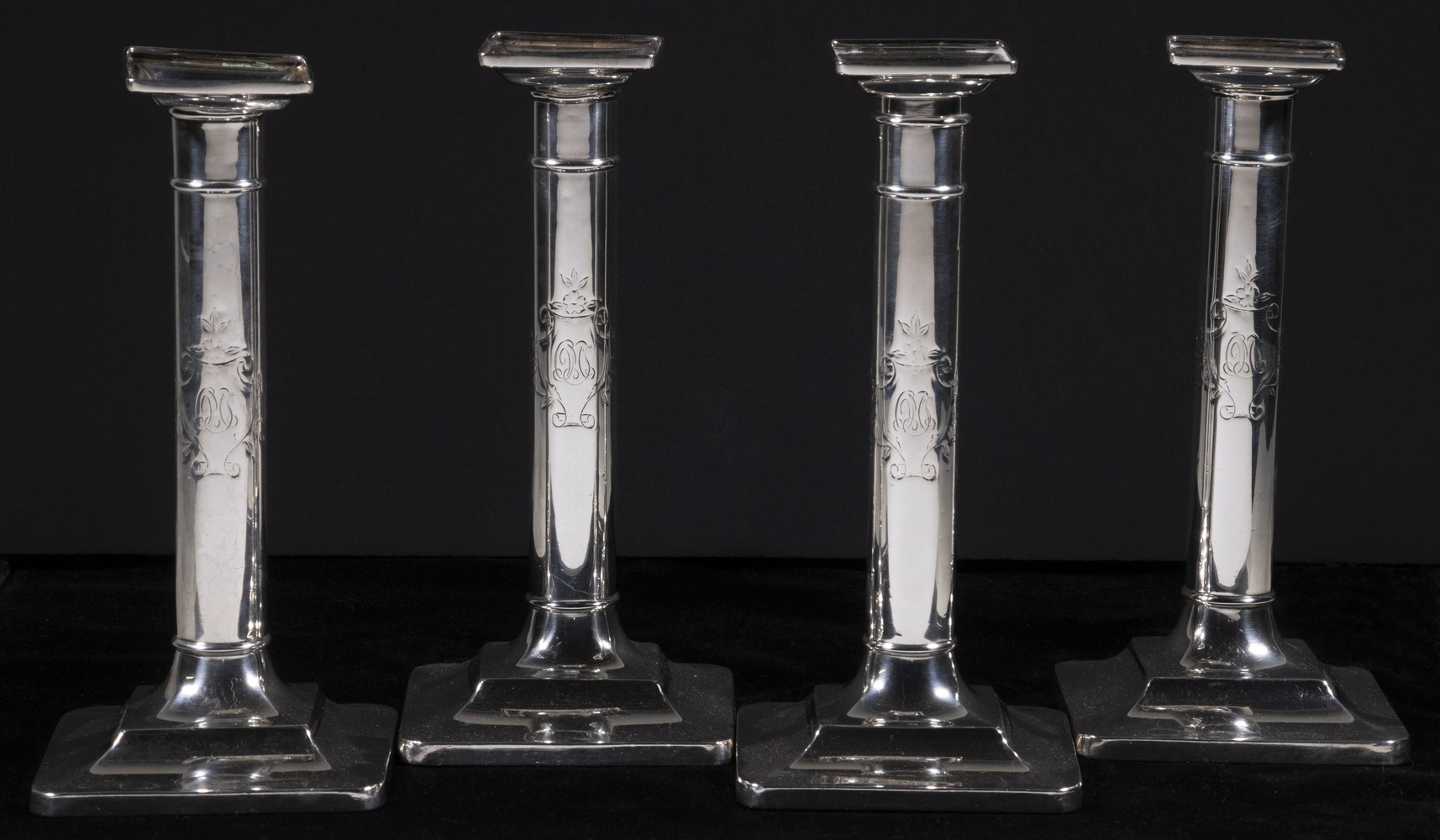 Appraisal: TIFFANY CO STERLING SILVER CANDLESTICKS Set of Tiffany Co Column