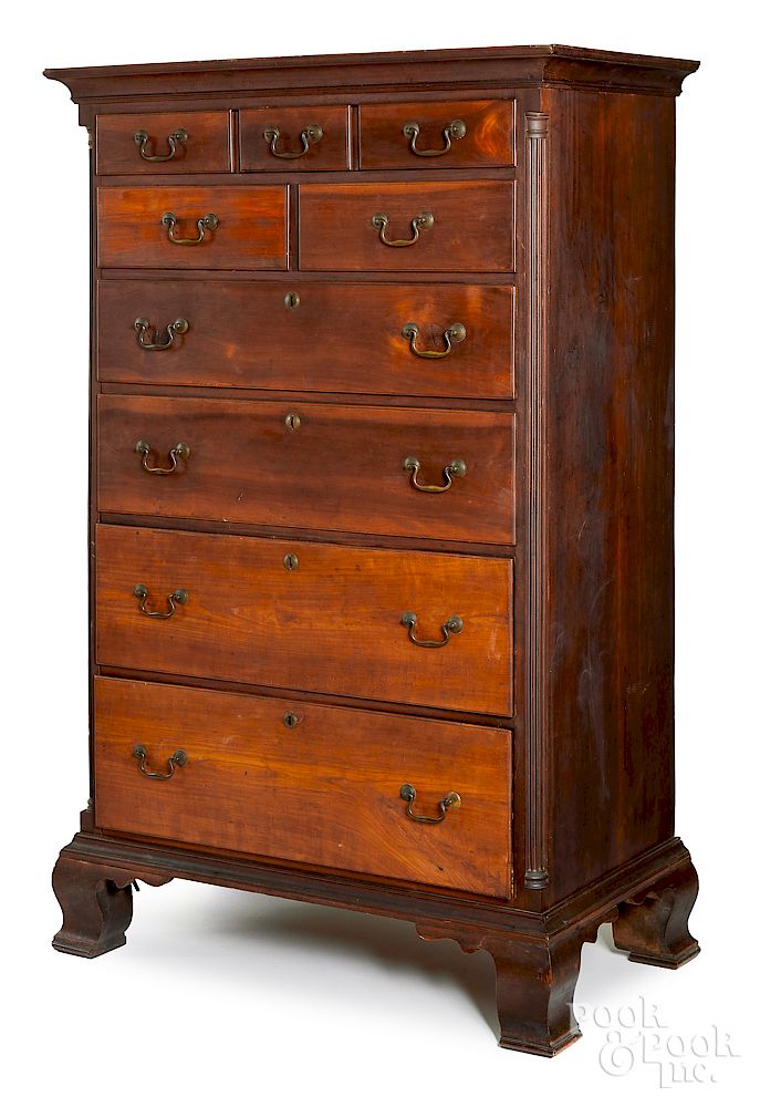 Appraisal: Pennsylvania Chippendale cherry chest of drawers Pennsylvania Chippendale cherry chest