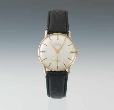 Appraisal: A Gentleman's Gruen Precision k Gold Wristwatch k yellow gold