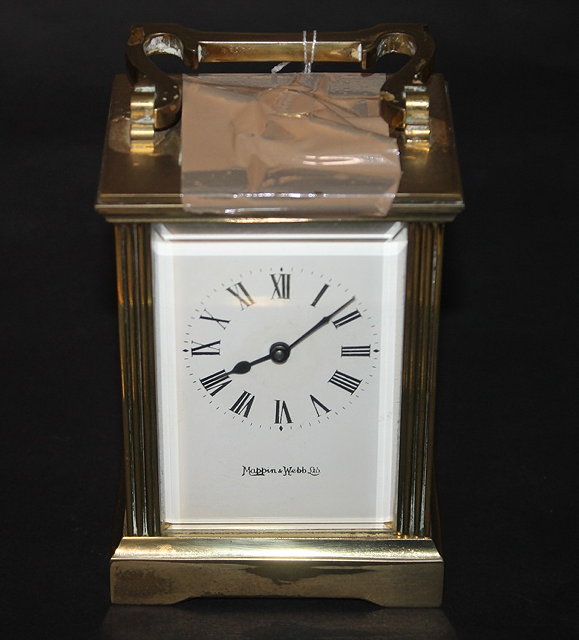 Appraisal: A MAPPIN AND WEBB BRASS CARRIAGE CLOCK