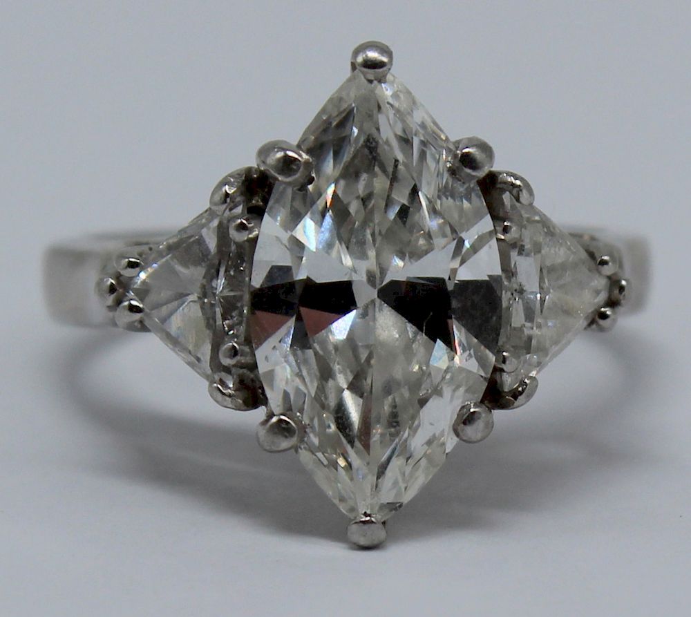 Appraisal: JEWELRY GIA ct Marquise Diamond H SI Platinum and ct