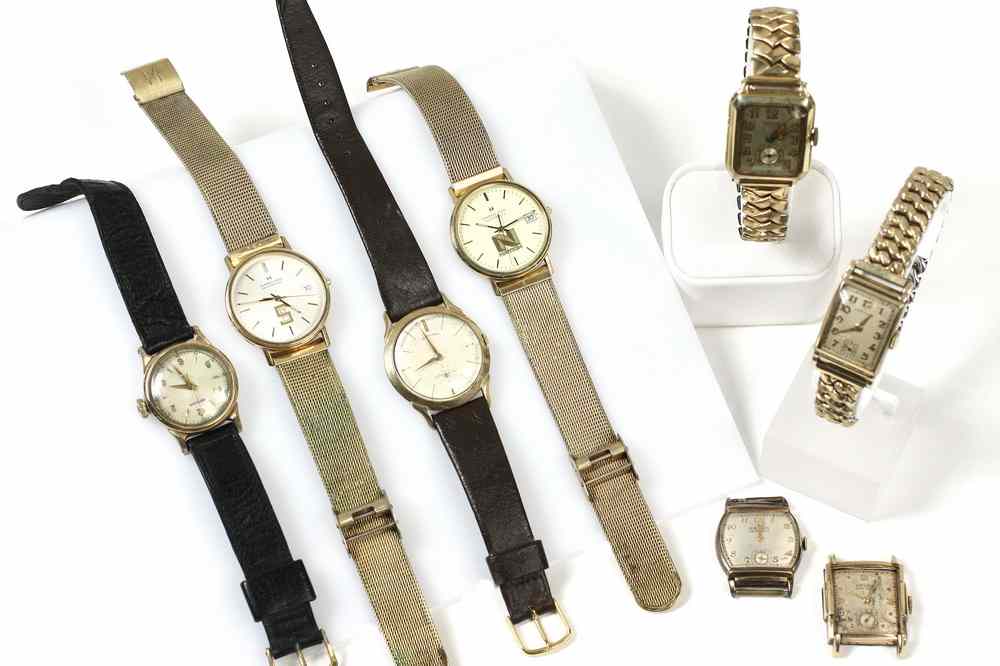 Appraisal: GENT'S WATCHES - Lot of gold filled wristwatches include Hamilton