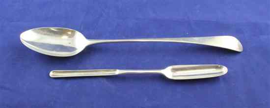 Appraisal: A George III silver Old English pattern basting spoon with