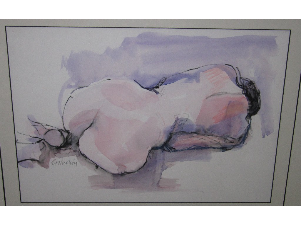 Appraisal: PAT NICOLSON Wash over chalk 'Lilac Haze' signed