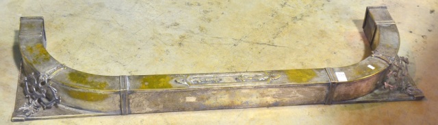 Appraisal: Regency-Style Silverplate Fireplace FenderSilverplating is quite worn shows brass underneath