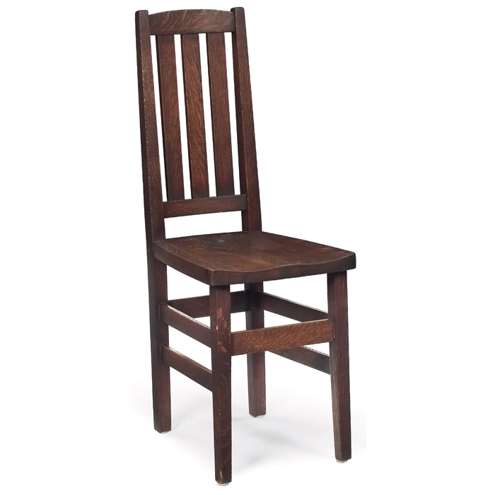 Appraisal: Stickley Brothers desk chair narrow form with three vertical slats