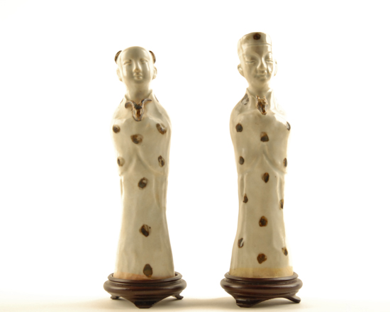 Appraisal: A Pair of Chinese Song Dynasty Pottery Figures representing two