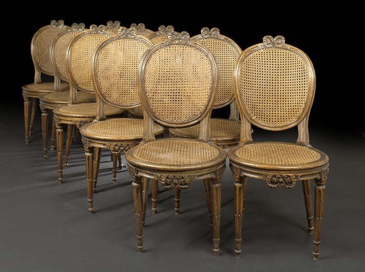 Appraisal: Suite of Ten Louis XVI-Style Fruitwood Sidechairs fourth quarter th