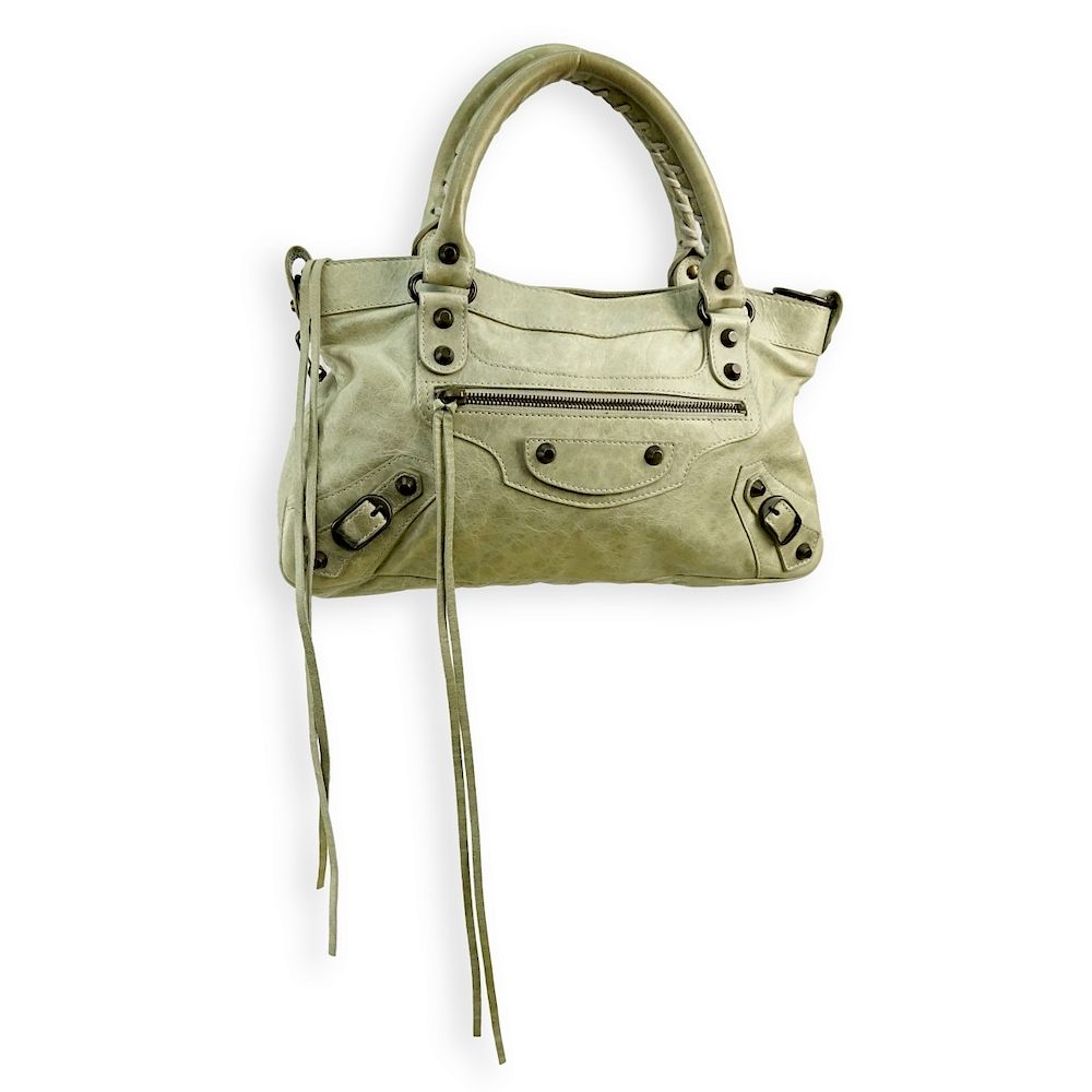 Appraisal: Balenciaga Green Leather Arena First Time Bag Balenciaga Light Green