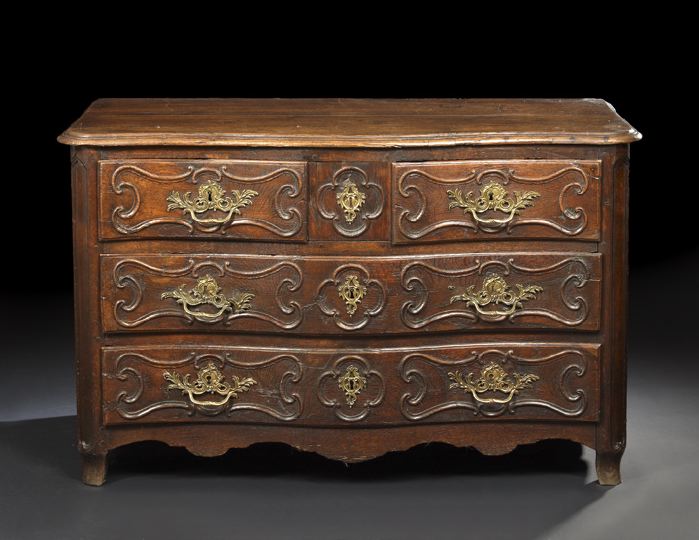 Appraisal: Regence Oak Commode mid- th century the rectangular top with