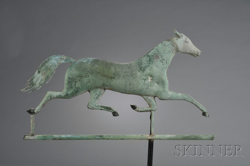 Appraisal: Patinated Molded Copper and Cast Zinc Running Horse Weather Vane