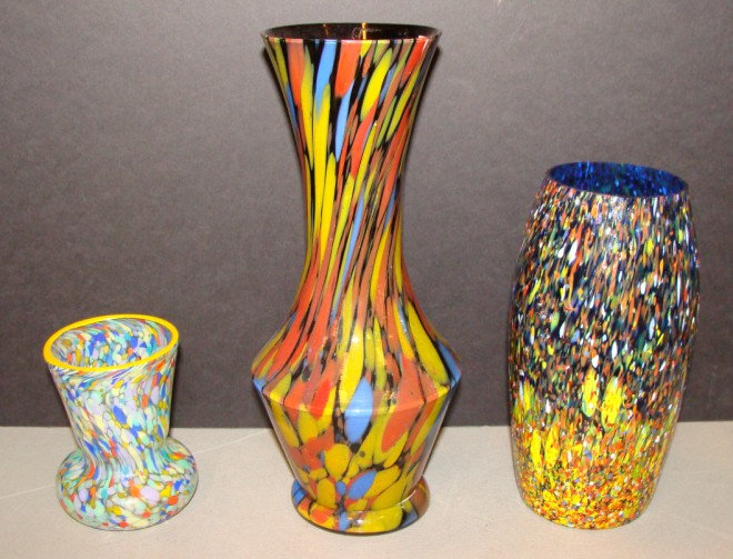 Appraisal: Group of Three Czech Art Glass