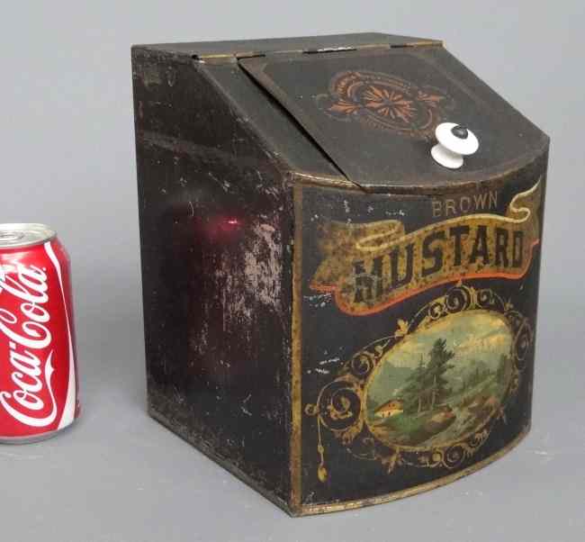 Appraisal: th c ''Brown Mustard'' tin '' Ht