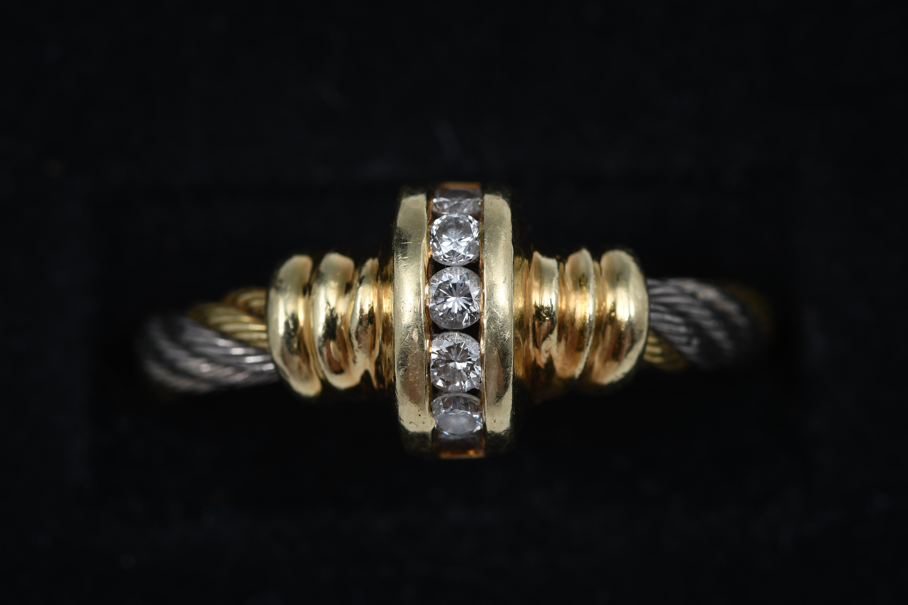 Appraisal: TONE K DIAMOND RING IN THE STYLE OF YURMAN K