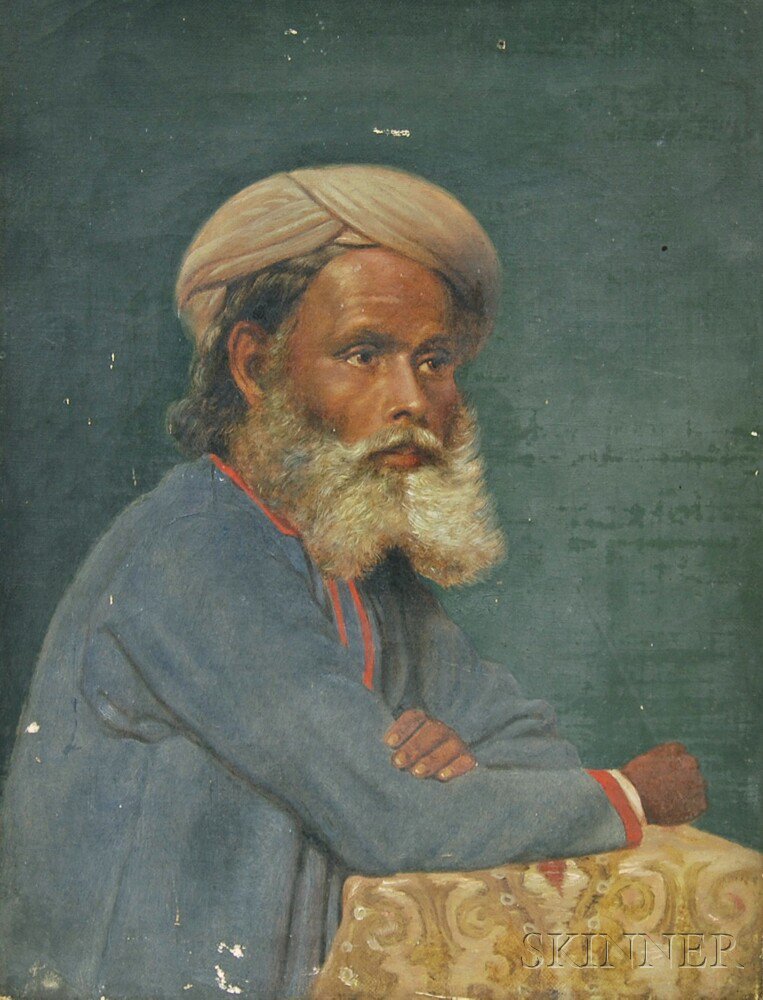 Appraisal: British School th Century Portrait of a Turbaned Man Unsigned