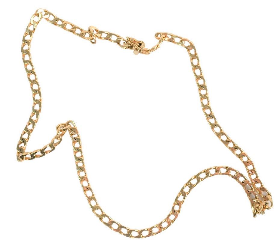 Appraisal: Karat Yellow Gold Chain Link Necklace inches grams Karat Yellow