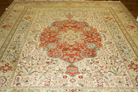 Appraisal: Tabriz Rug Post ft in x ft in x cm