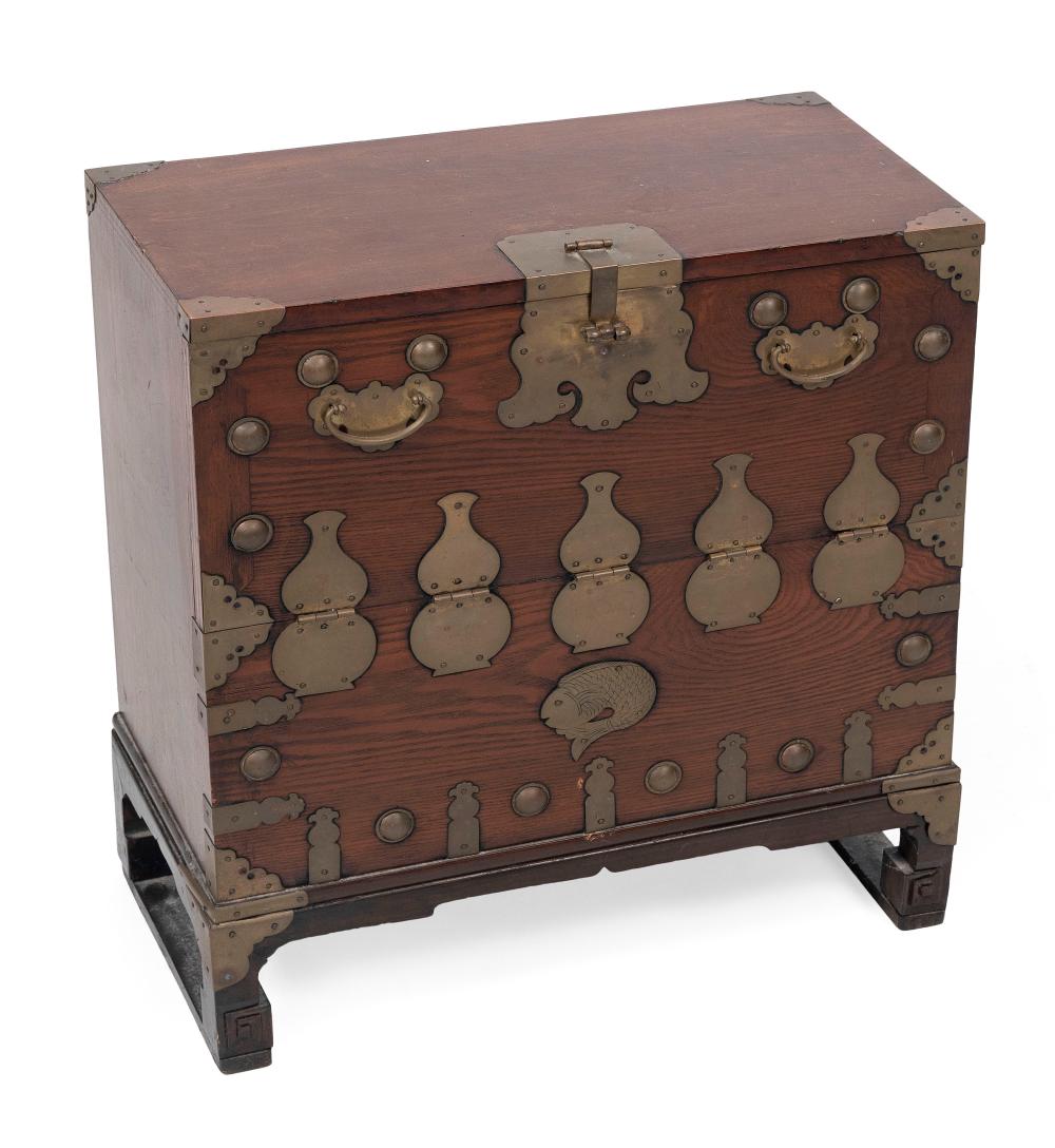 Appraisal: KOREAN ELMWOOD WEDDING CHEST TH CENTURY HEIGHT WIDTH DEPTH KOREAN