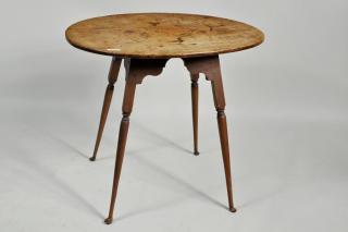 Appraisal: Queen Anne Button Foot Splay Leg Oval Tea Table New