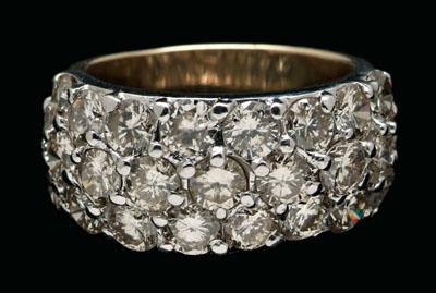 Appraisal: Diamond and gold band round brilliant-cut diamonds total estimated weight