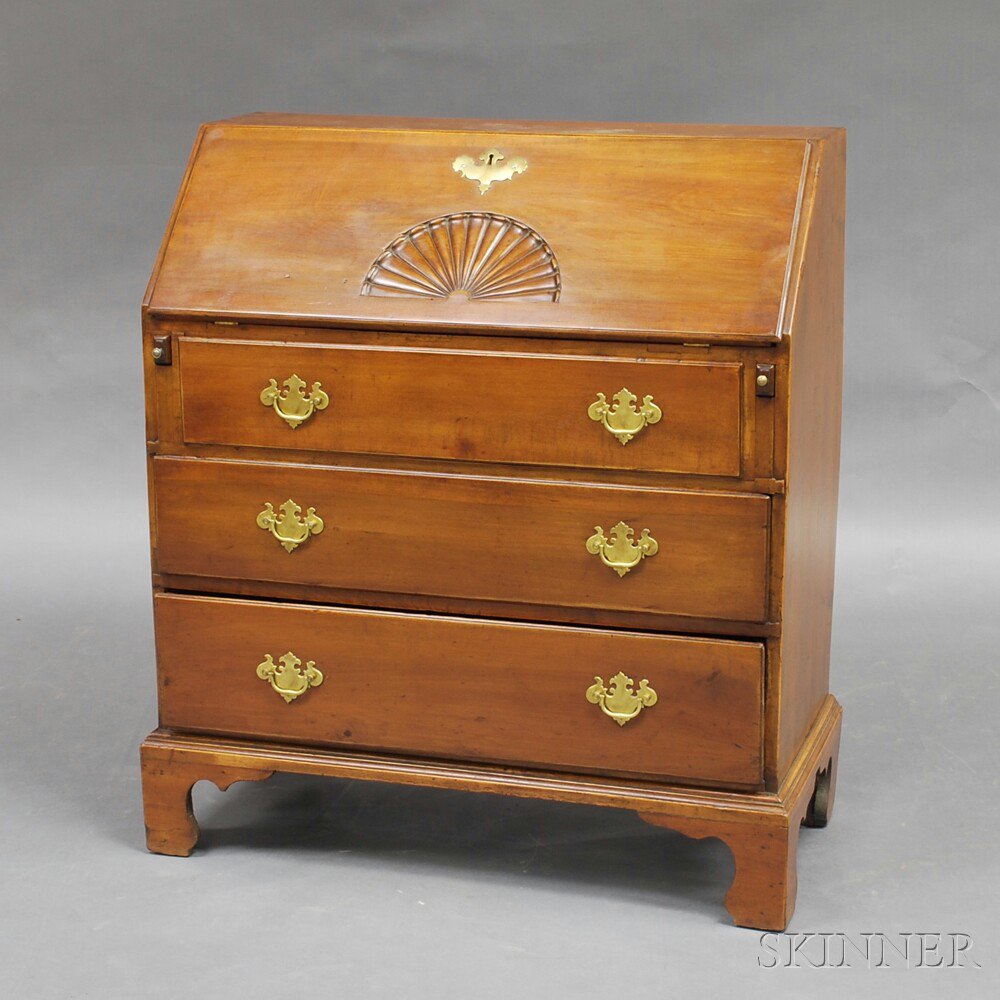 Appraisal: Chippendale Maple Slant-lid Desk New England late th century the