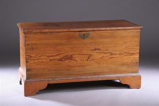 Appraisal: AMERICAN SIX-BOARD PINE CHEST Late th early th century Opens