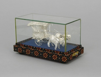 Appraisal: A Sterling Silver Filigree Carriage Chinese th Century With movable