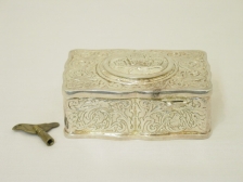 Appraisal: Birdbox-Griesbaum Karl Triberg Germany silver embossed repouss singing birdbox the