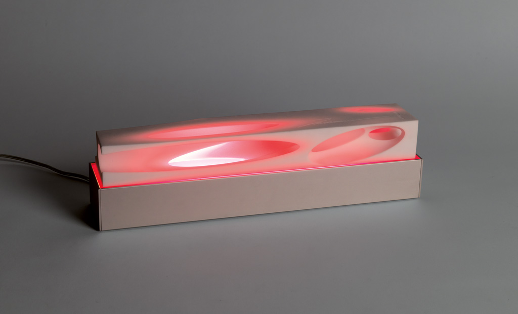 Appraisal: ZAHA HADID Solid Vacuum cast opaque acrylic sculpture with light