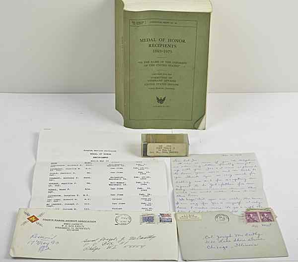 Appraisal: US WWII General Joseph McCarthy MOH Letter Group Lot of