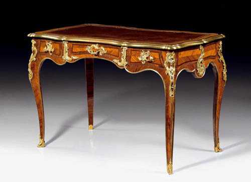 Appraisal: SMALL BUREAU-PLAT Louis XV attributed to J DUBOIS Jacques Dubois