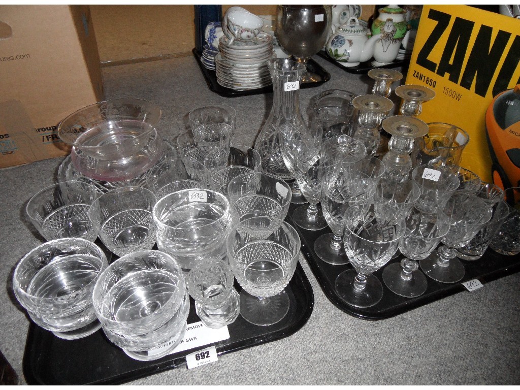 Appraisal: Lot comprising two trays of glassware - crystal drinking glasses