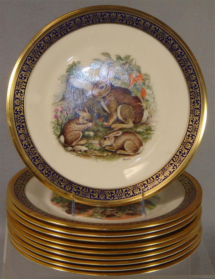 Appraisal: Lenox porcelain Boehm Woodland Wildlife plates d Estimate -