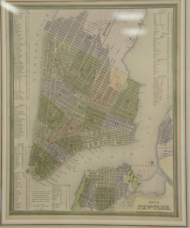 Appraisal: City of New York Manhattan hand colored engraved map City