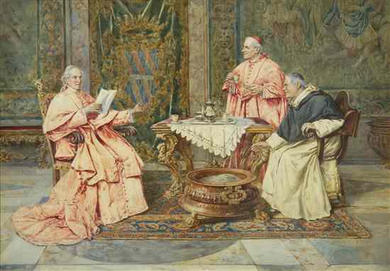 Appraisal: Petro Pavesi Italian th th century Meeting of the Cardinals