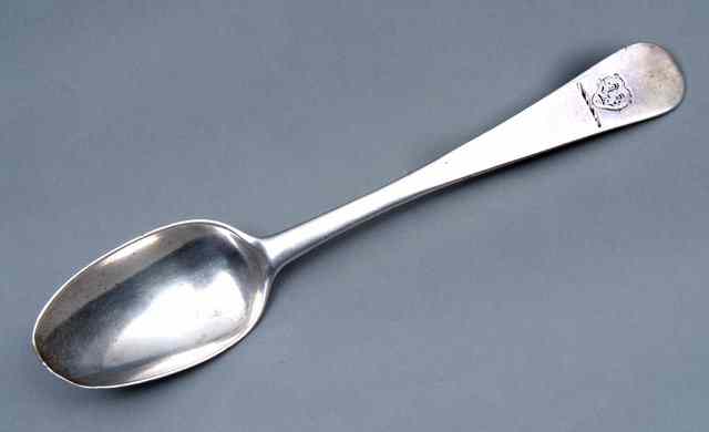 Appraisal: AN OLD ENGLISH PATTERN IRISH SILVER TABLESPOON by John Hamilton