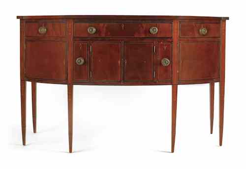 Appraisal: New England Federal mahogany sideboard ca with a D shaped