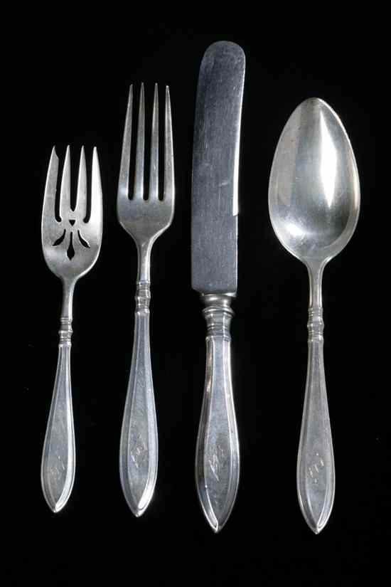 Appraisal: -PIECE GORHAM STERLING SILVER FLATWARE SERVICE ''Portsmouth'' pattern Including ten