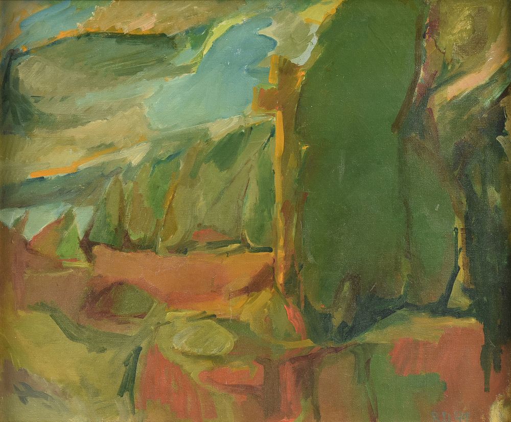 Appraisal: attributed to RICHARD DIEBENKORN American - A PAINTING Abstract Landscape