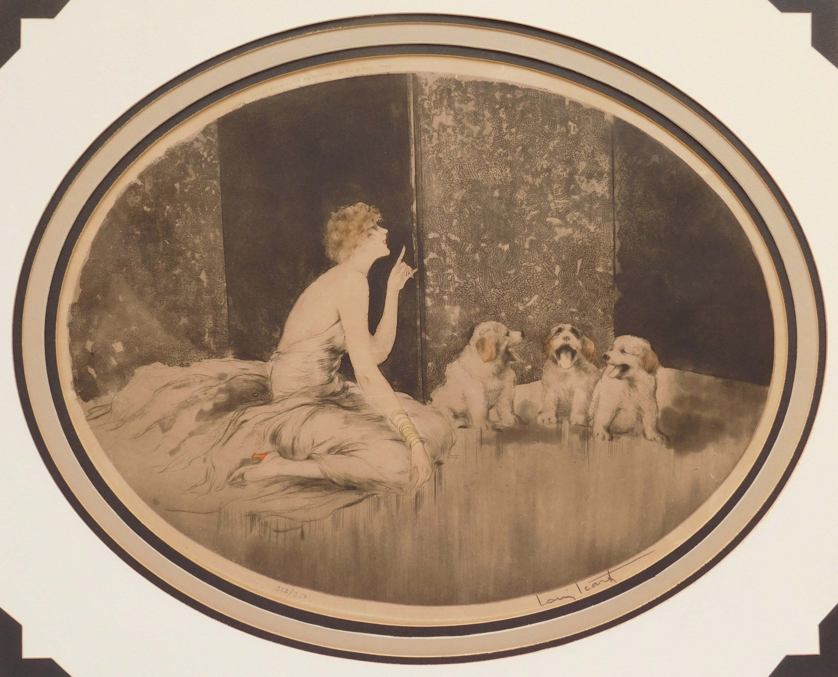 Appraisal: Louis Icart French - ''Le Lecon De Chant''- etching and