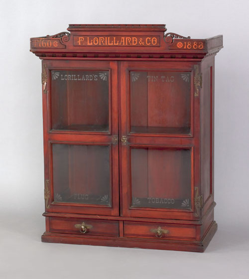 Appraisal: Victorian tobacco cabinet for P Lorillard Co dated h w