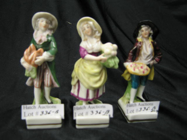 Appraisal: Dresden Porcelain Figural Card Holders pheasant farmers